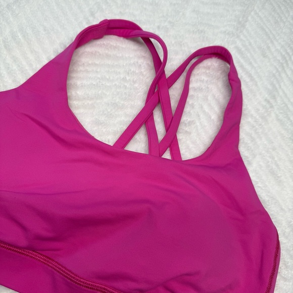 Lululemon Energy Bra Size 6 Hot Pink Strappy Back Athletic - Picture 2 of 4